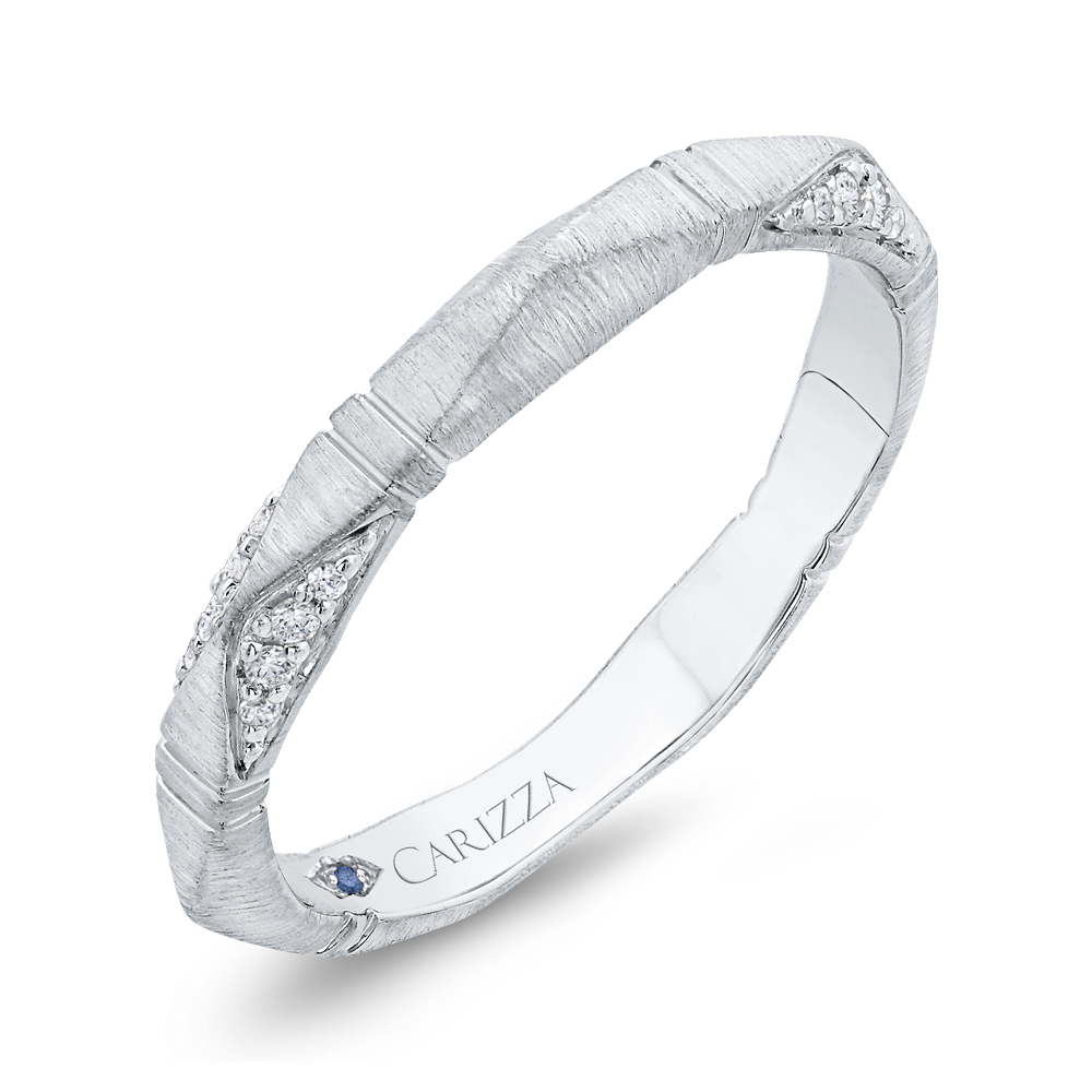 Round Diamond Wedding Band in 14K White Gold