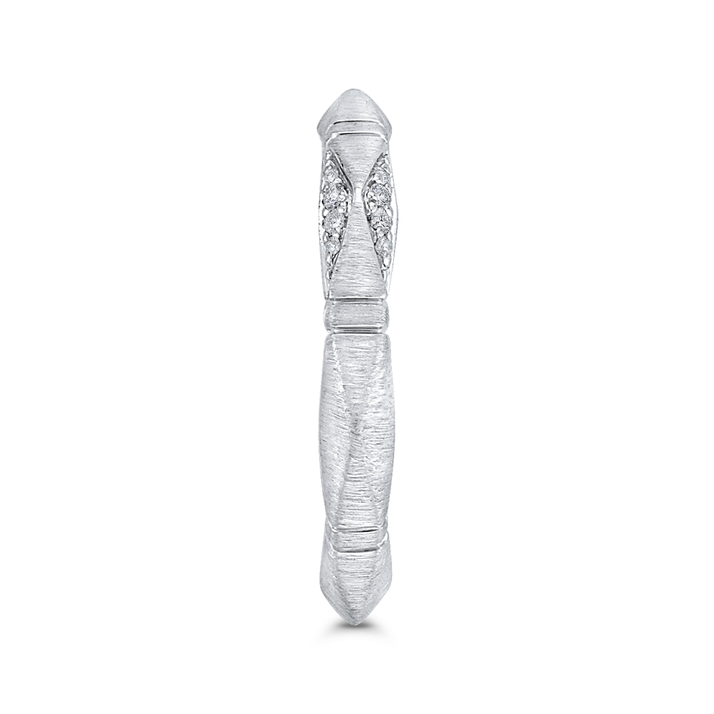 Round Diamond Wedding Band in 14K White Gold