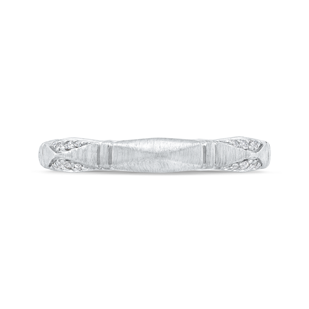 Round Diamond Wedding Band in 14K White Gold