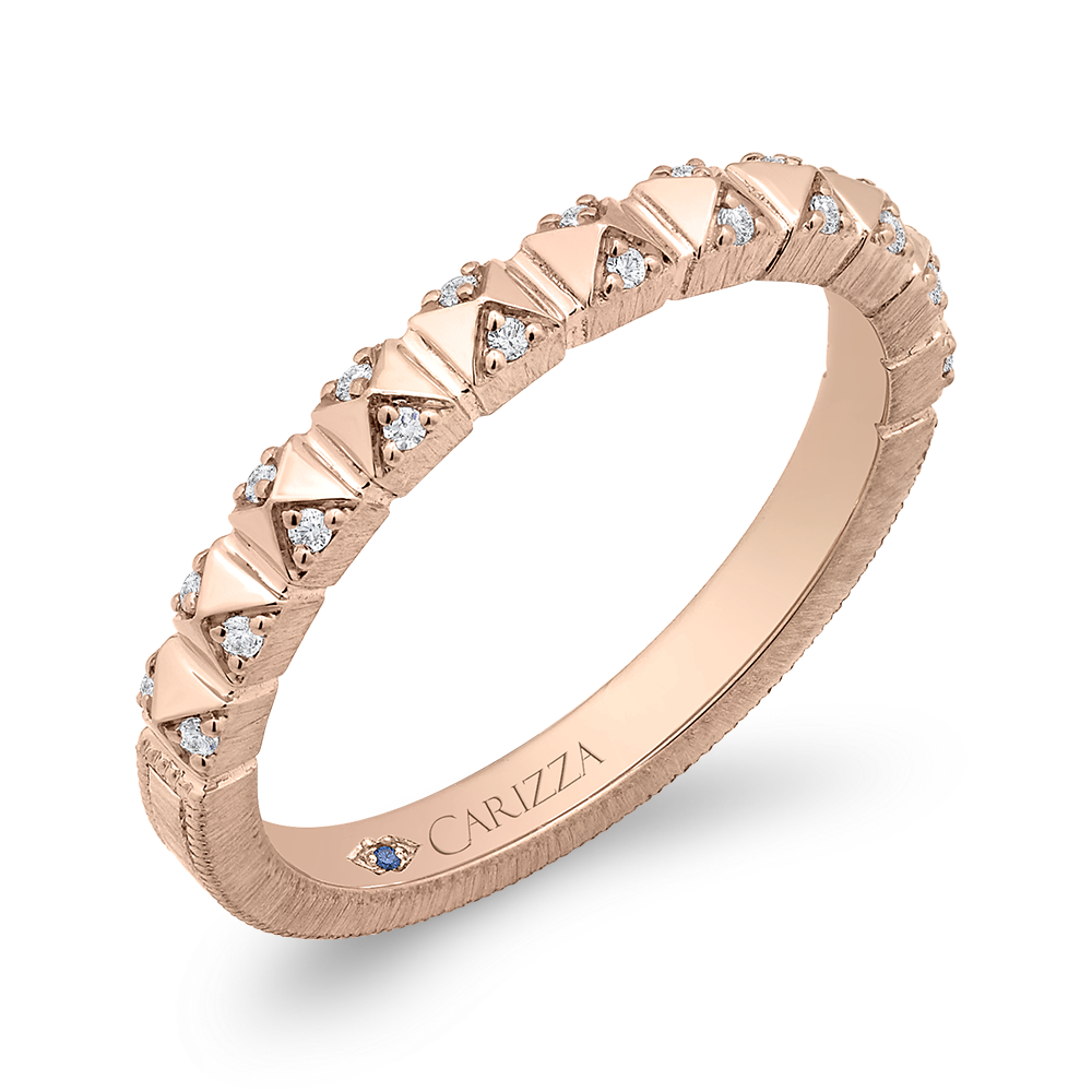 Round Diamond Wedding Band in 14K Rose Gold