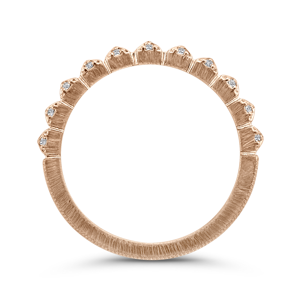 Round Diamond Wedding Band in 14K Rose Gold