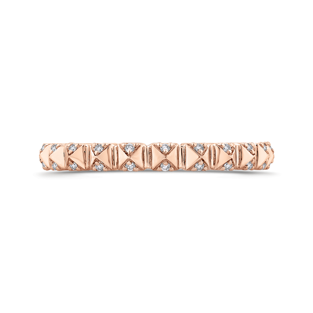 Round Diamond Wedding Band in 14K Rose Gold