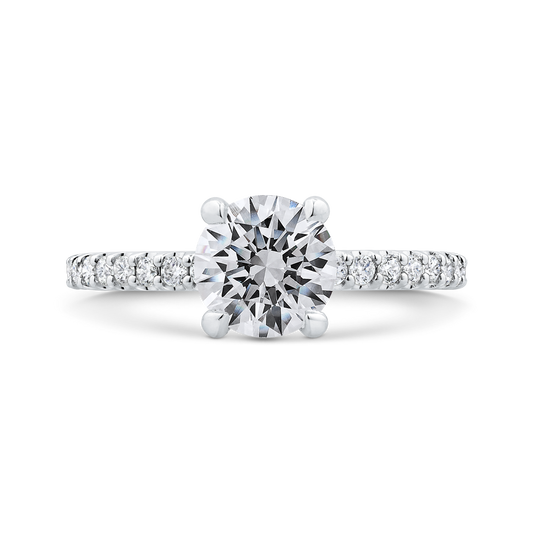 Diamond Classic Engagement Ring in 14K White Gold (Semi-Mount)