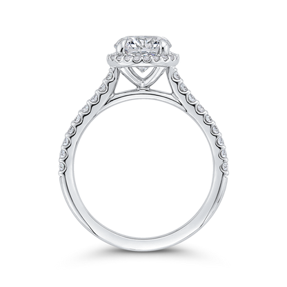 Diamond Classic Halo Engagement Ring in 14K White Gold (Semi-Mount)