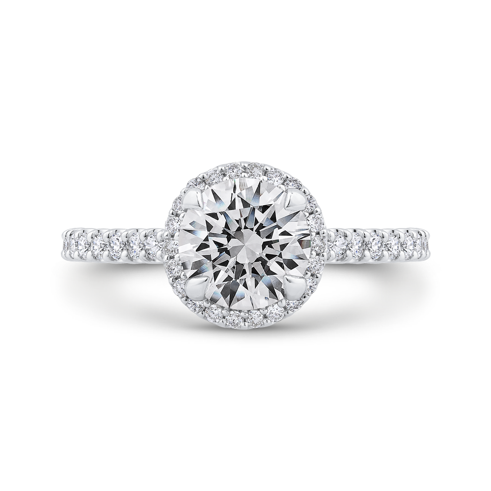 Diamond Classic Halo Engagement Ring in 14K White Gold (Semi-Mount)