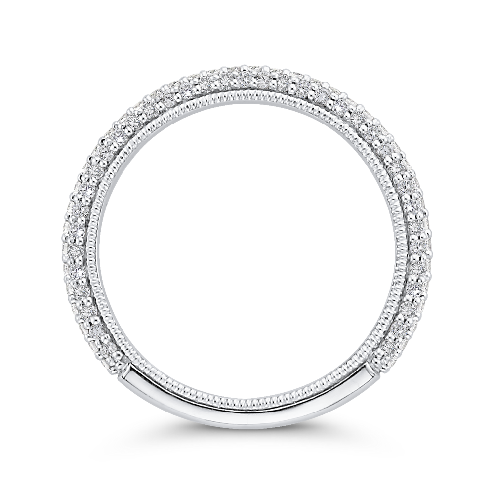 Round Diamond Wedding Band in 14K White Gold