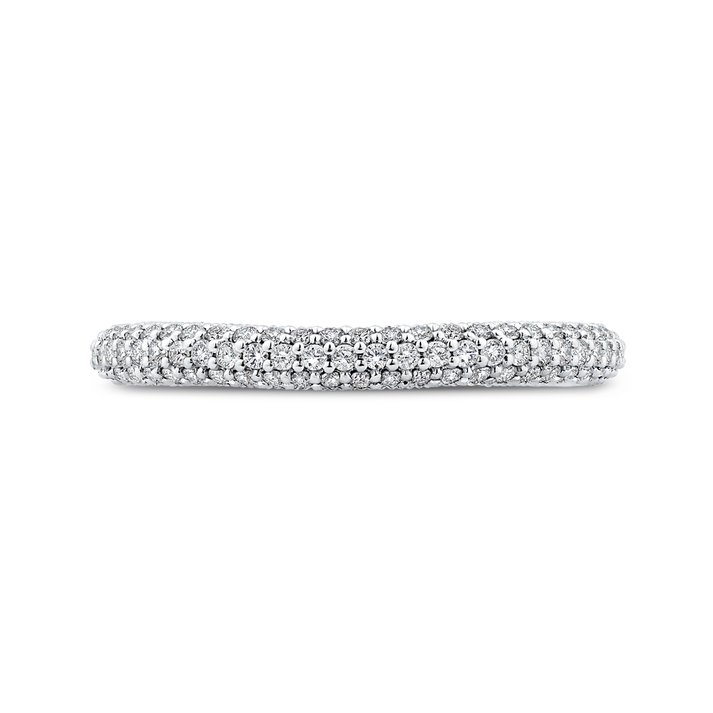 Round Diamond Wedding Band in 14K White Gold