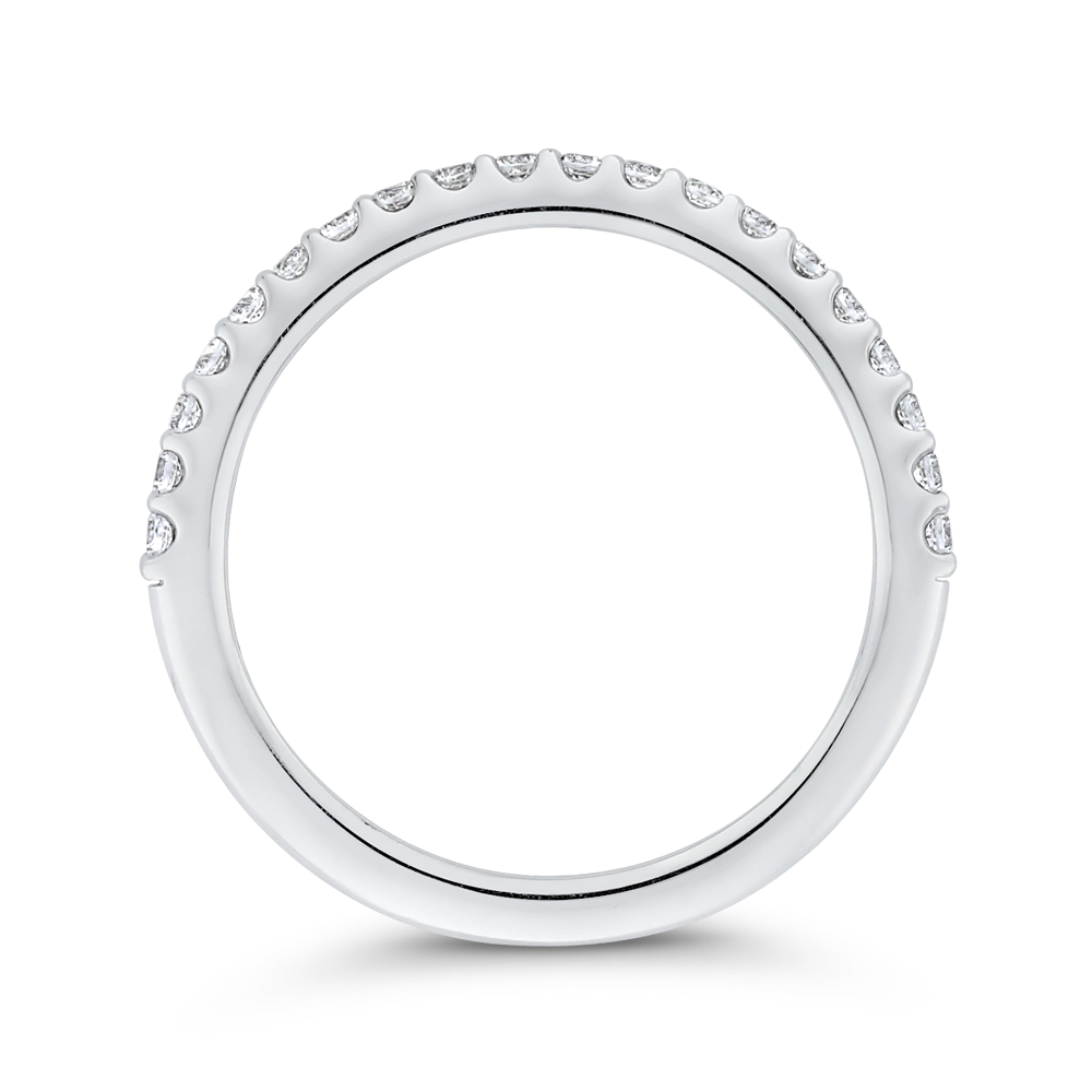 Round Half-Eternity Diamond Wedding Band in 14K White Gold