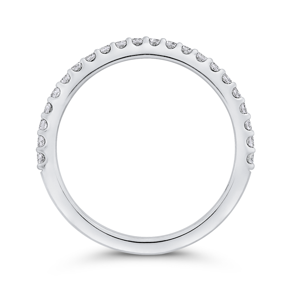 Round Half-Eternity Diamond Wedding Band in 14K White Gold