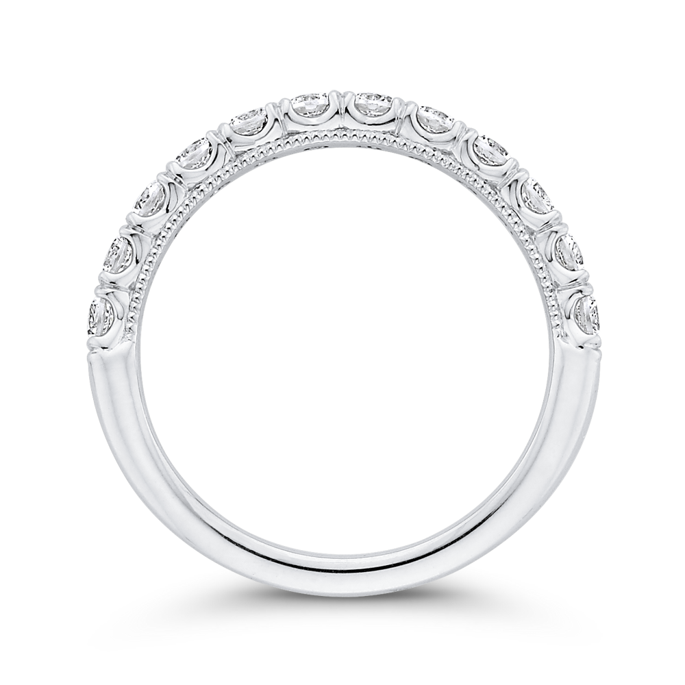 Half-Eternity Round Diamond Wedding Band in 14K White Gold