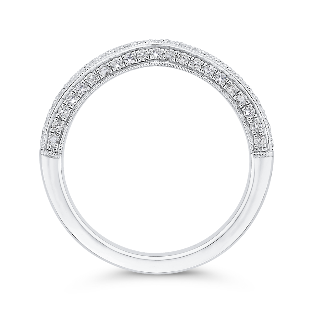 Round Half-Eternity Diamond Wedding Band in 14K White Gold