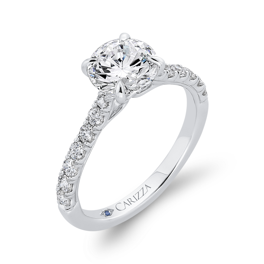 Diamond Engagement Ring in 14K White Gold (Semi-Mount)