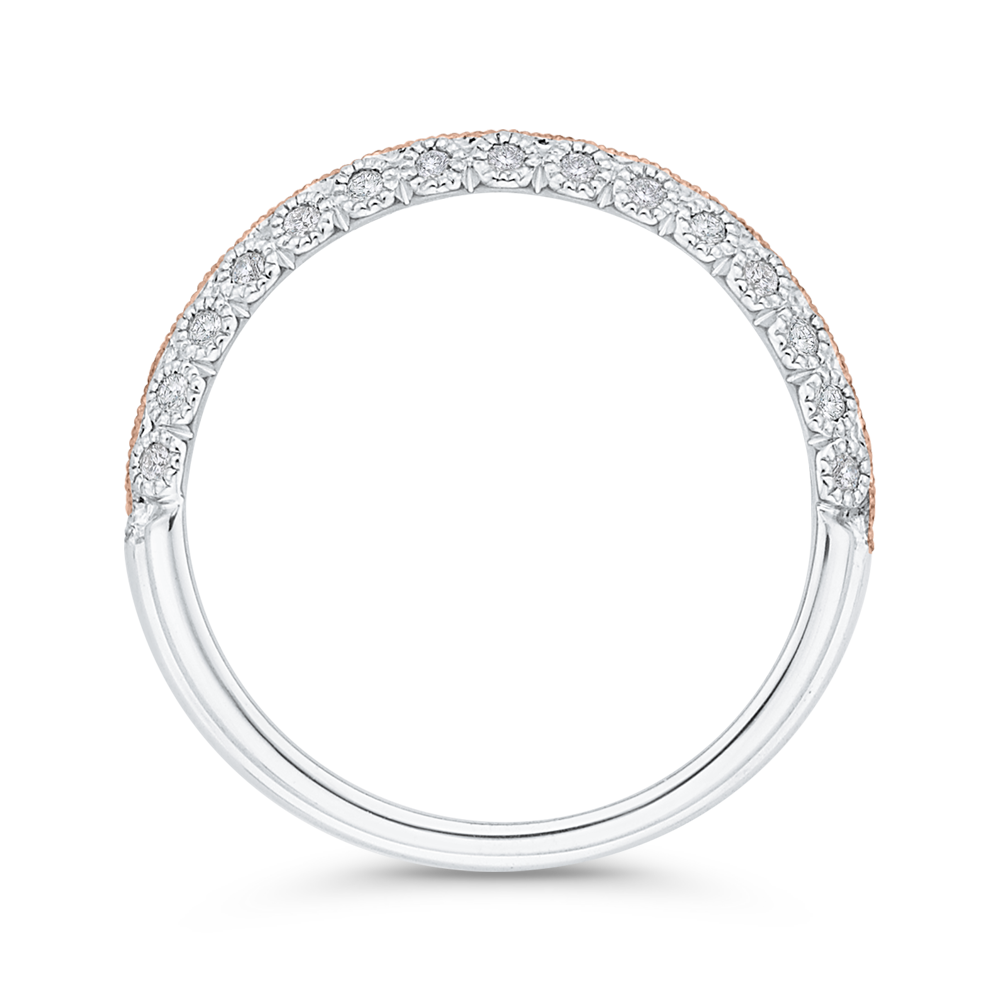 Diamond Wedding Band in 14K Two Tone Gold