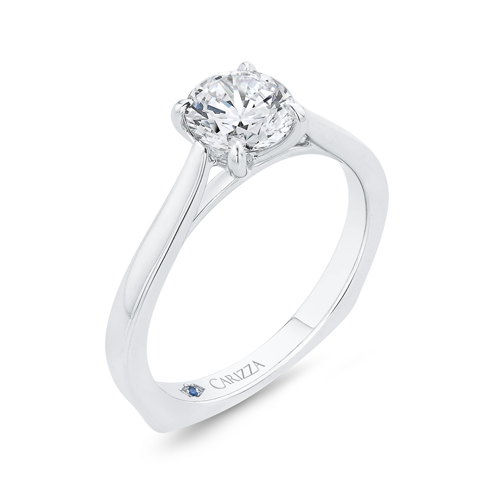 Euro Shank Solitaire Engagement Ring in 14K White Gold (Semi-Mount)