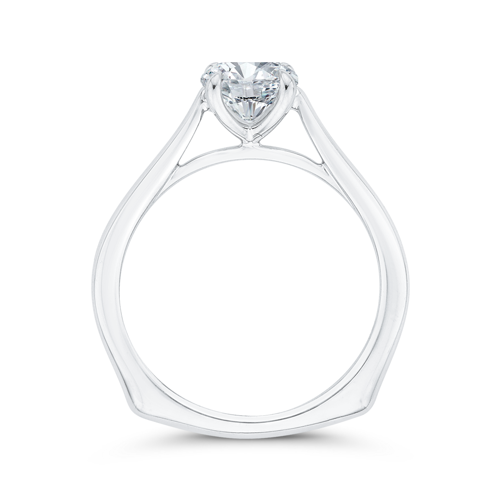 Euro Shank Solitaire Engagement Ring in 14K White Gold (Semi-Mount)