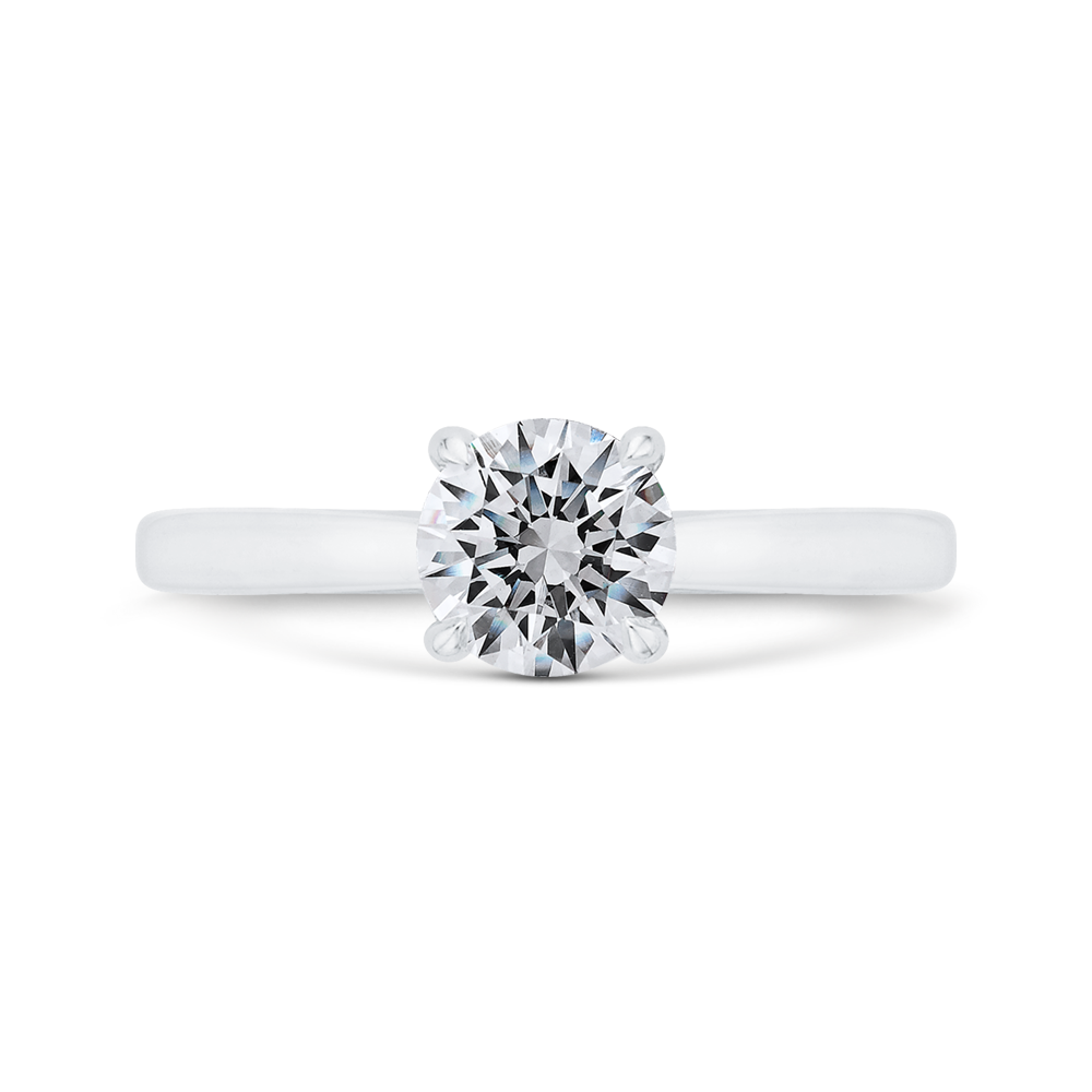 Euro Shank Solitaire Engagement Ring in 14K White Gold (Semi-Mount)