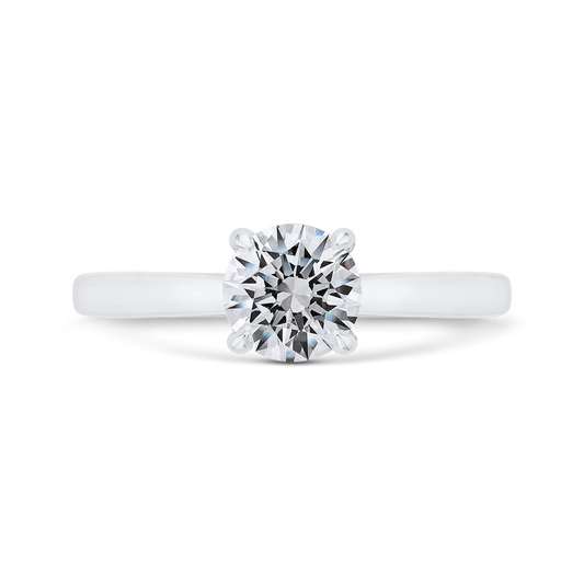 Euro Shank Solitaire Engagement Ring  in 14K White Gold (Semi-Mount)