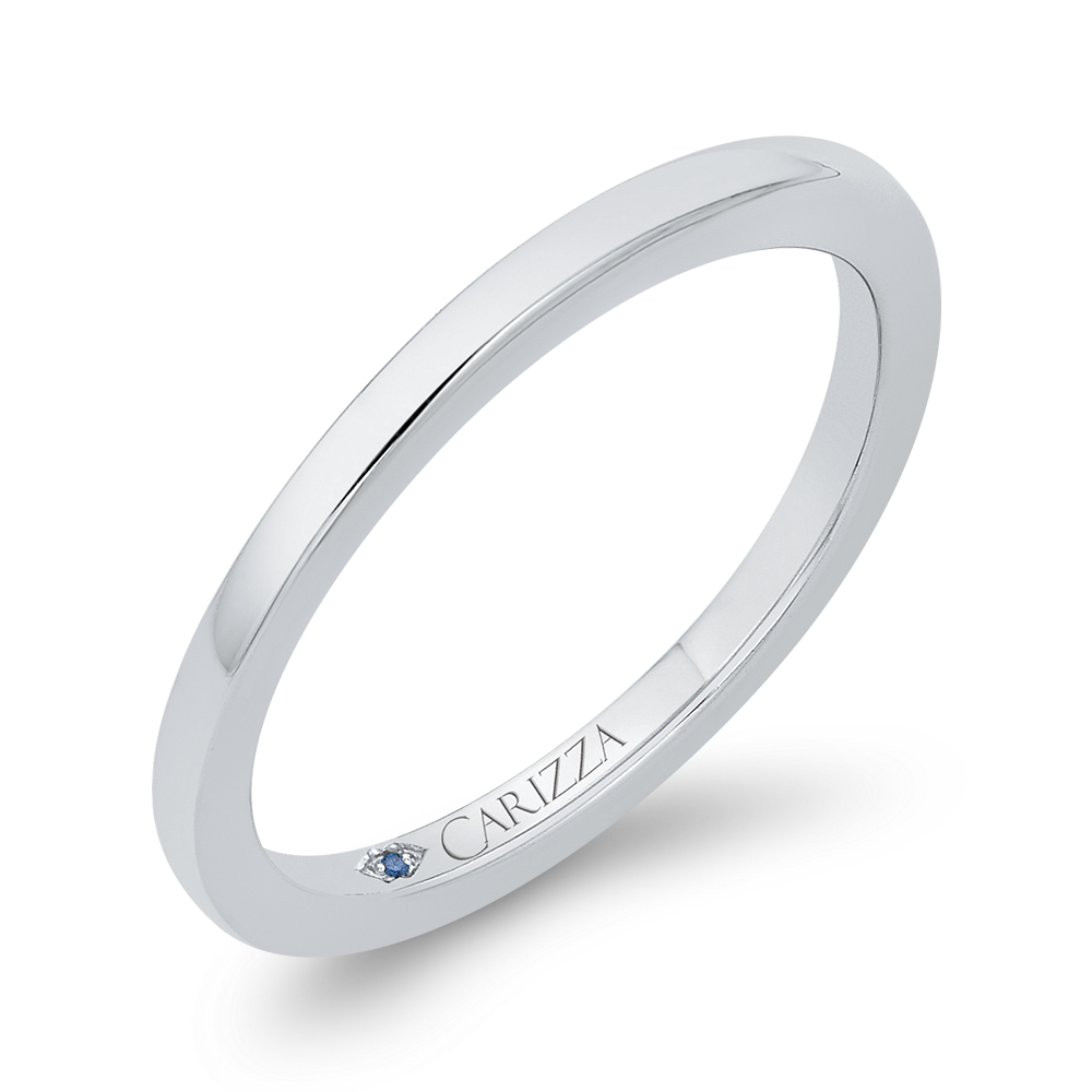 Plain Wedding Band in 14K White Gold