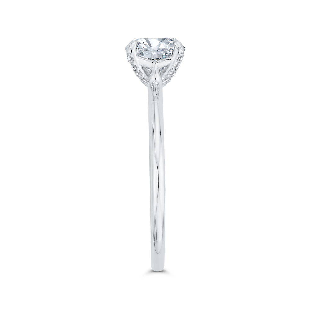 Diamond Solitaire Plus Engagement Ring in 14K Two Tone Gold (Semi-Mount)