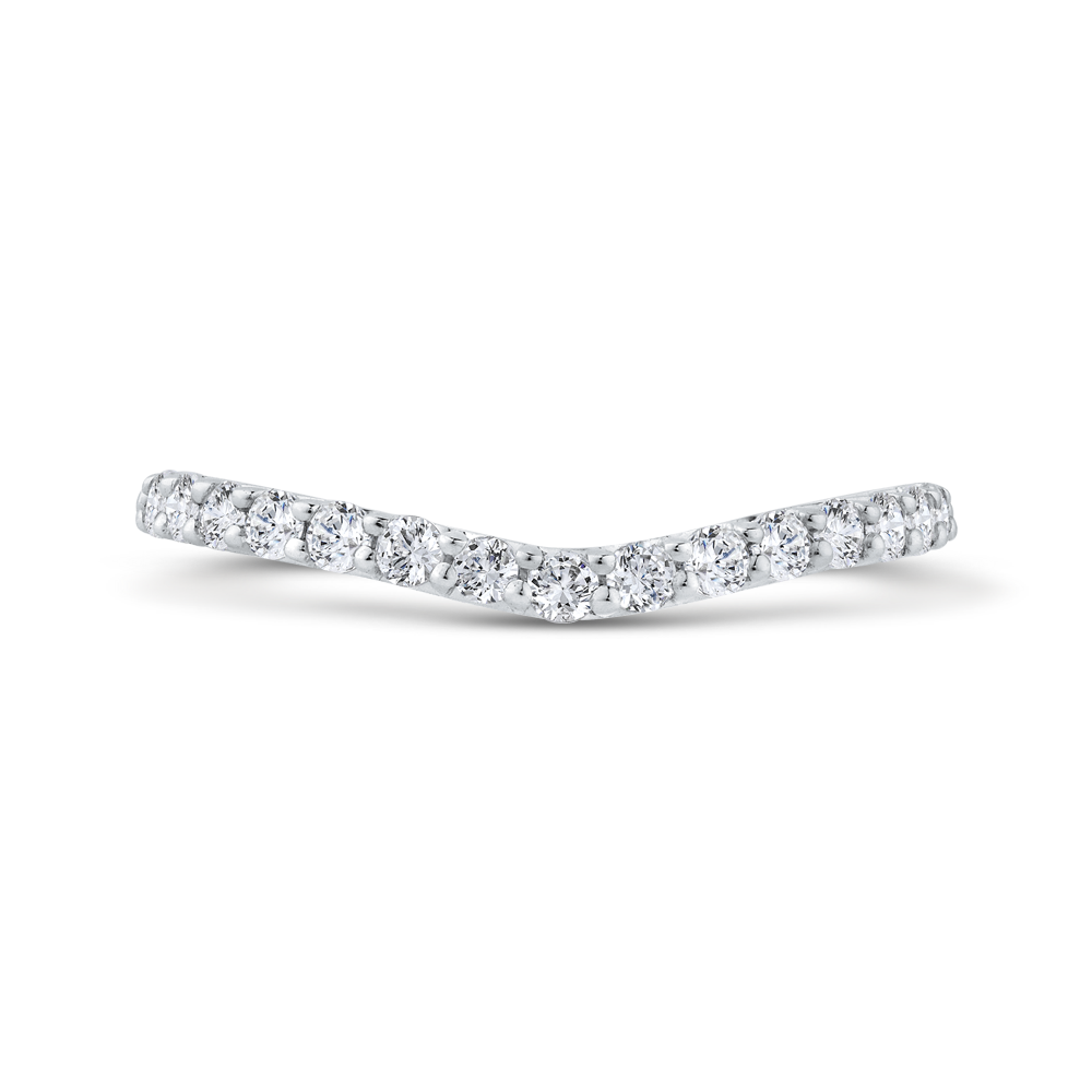 Half Run Diamond Wedding Band in 14K White Gold