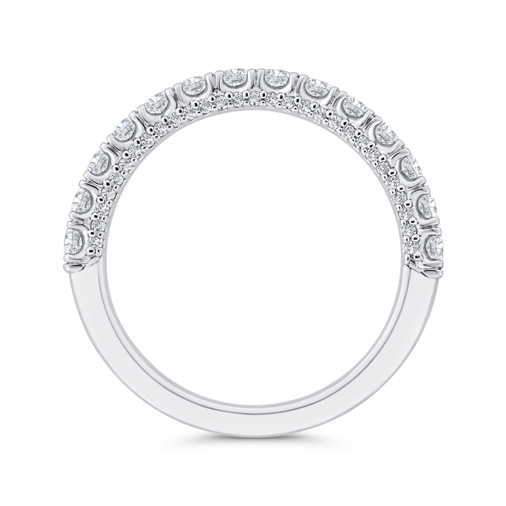 Half Run Diamond Wedding Band in 14K White Gold