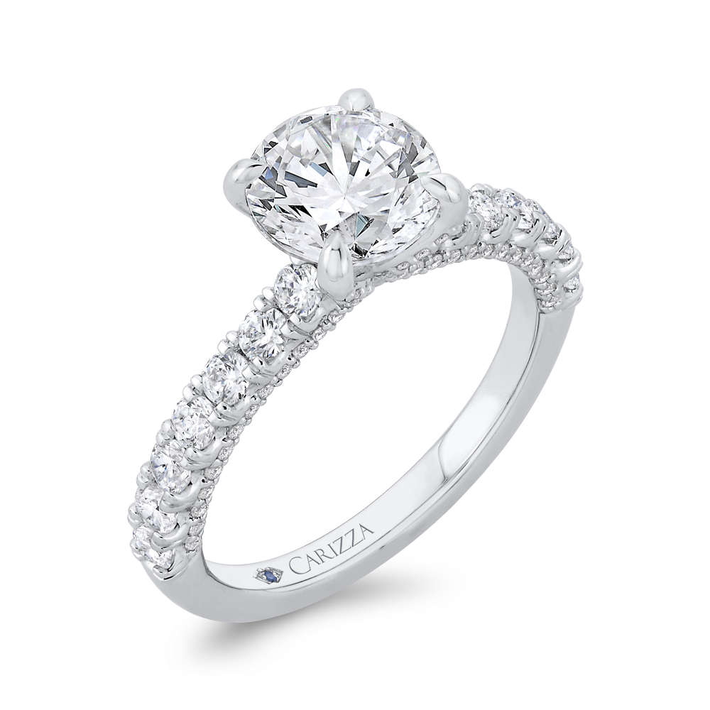 Round Diamond Solitaire Plus Engagement Ring in 14K White Gold (Semi-Mount)