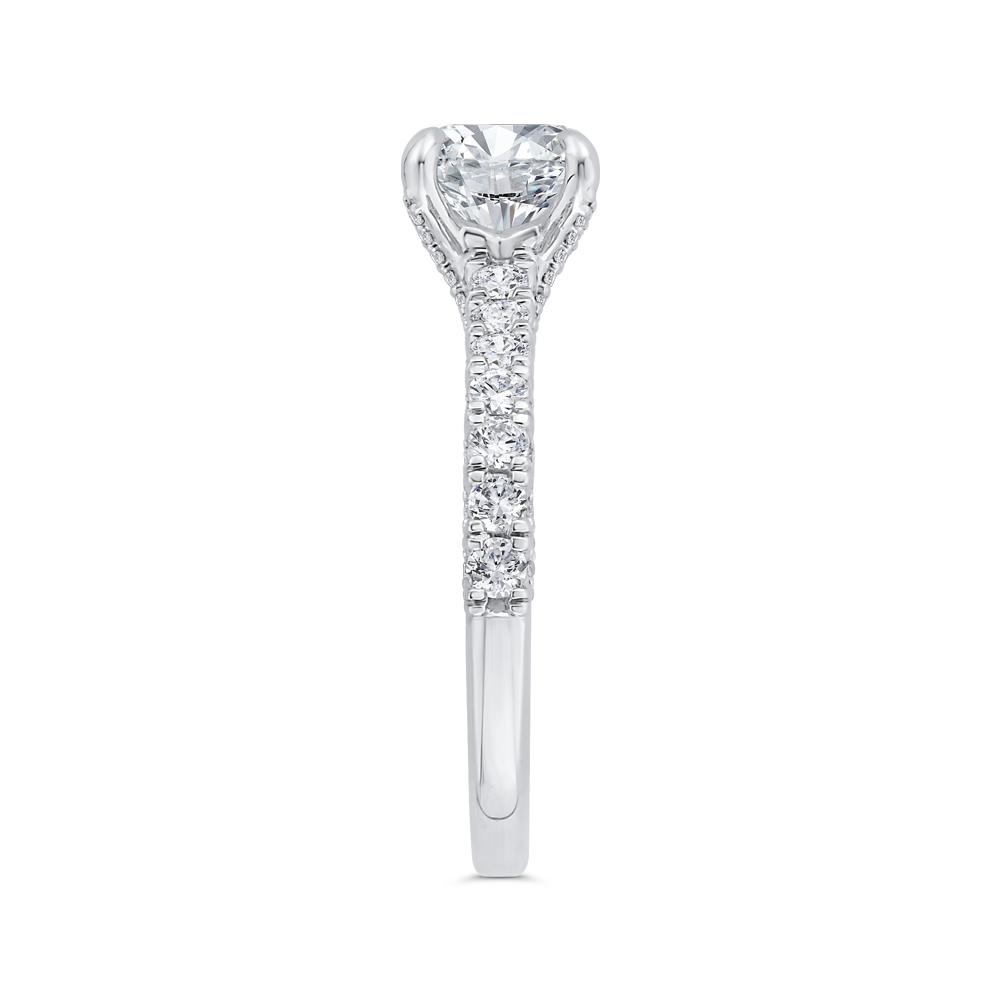 Round Diamond Solitaire Plus Engagement Ring in 14K White Gold (Semi-Mount)