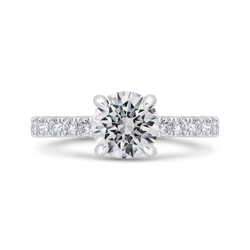 Round Diamond Solitaire Plus Engagement Ring in 14K White Gold (Semi-Mount)