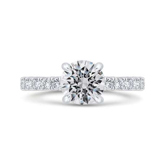 Round Diamond Solitaire Plus Engagement Ring  in 14K White Gold (Semi-Mount)