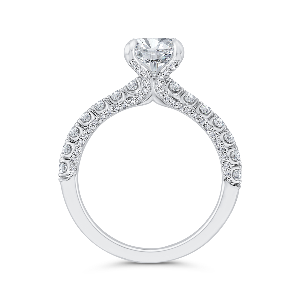 Round Diamond Solitaire Plus Engagement Ring in 14K White Gold (Semi-Mount)