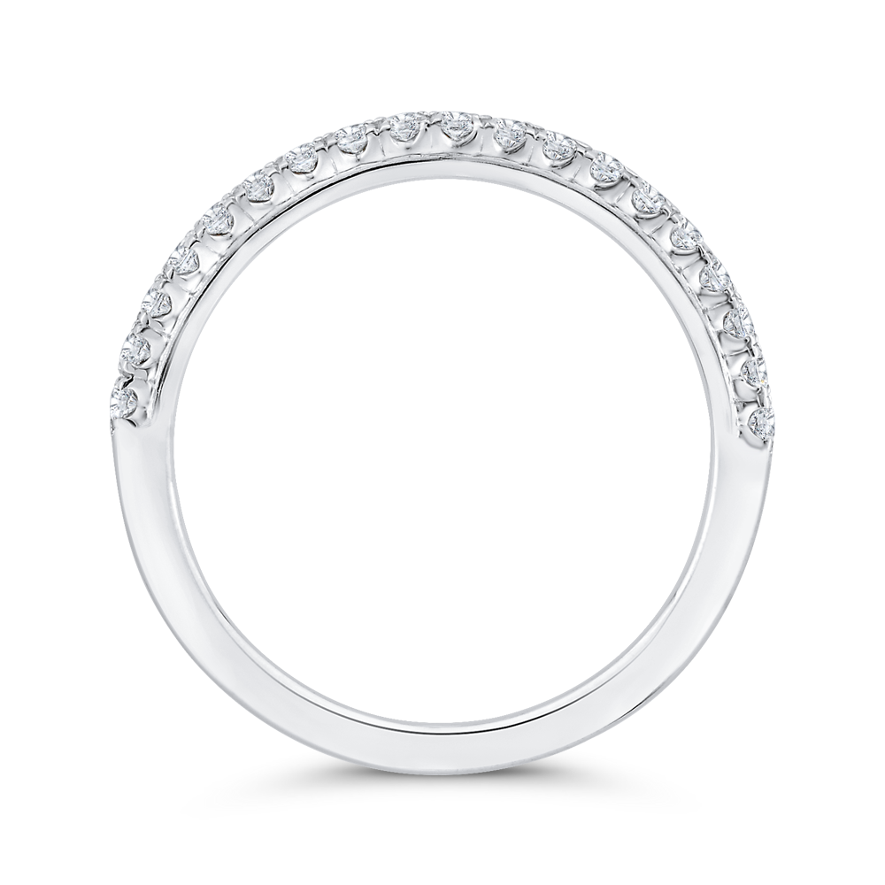 Half Run Diamond Wedding Band in 14K White Gold