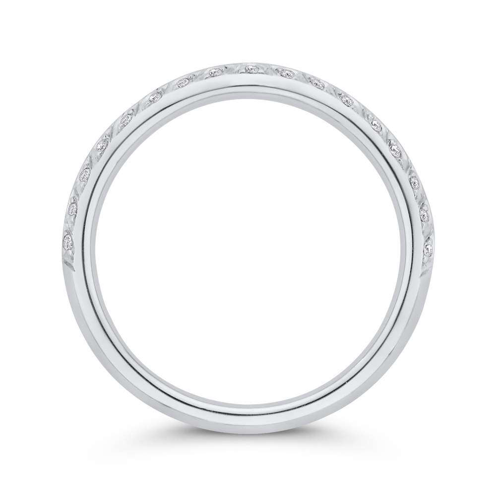 Double Row Diamond Wedding Band in 14K White Gold