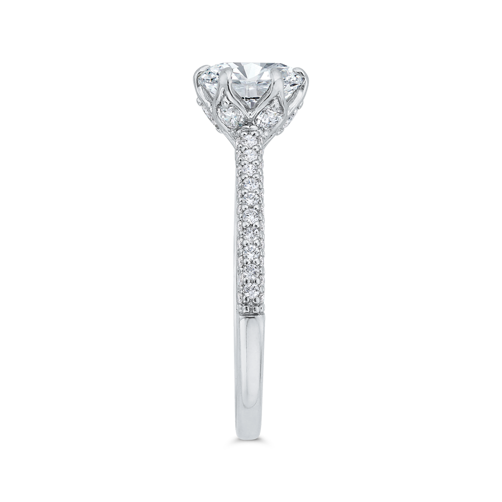 Diamond Solitaire Plus Engagement Ring in 14K White Gold (Semi-Mount)