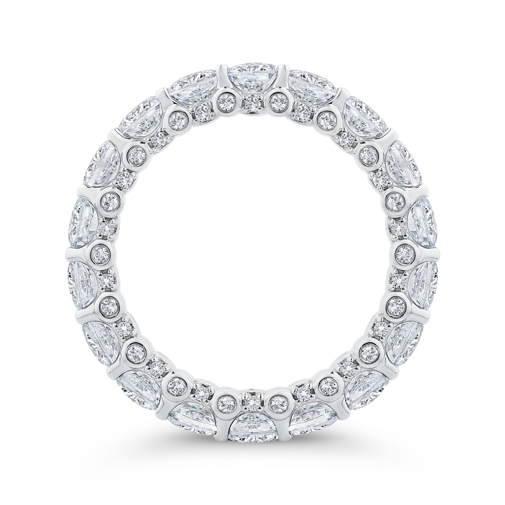 14K White Gold with Round Diamond Eternity Ring