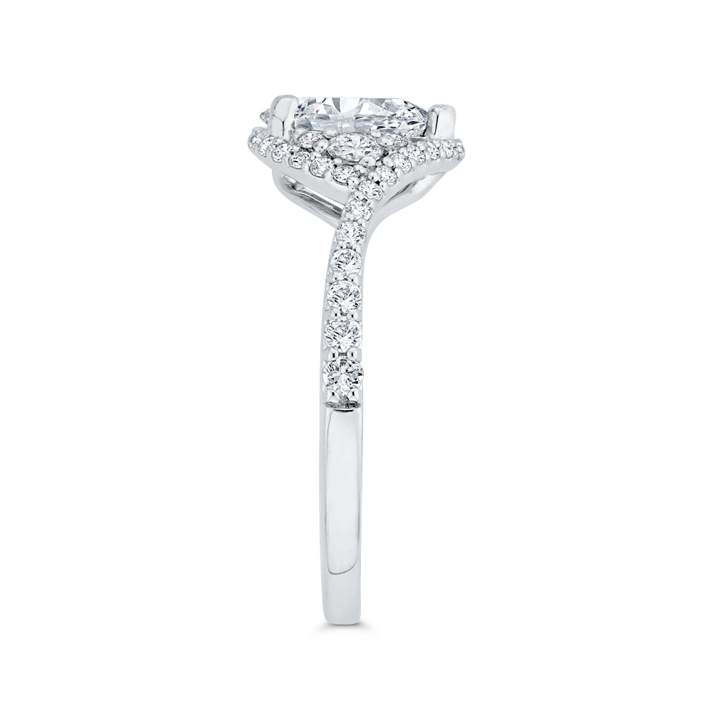 Pear Cut Diamond Engagement Ring in 14K White Gold (Semi-Mount)