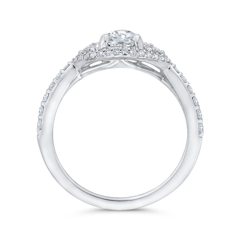 Pear Cut Diamond Engagement Ring in 14K White Gold (Semi-Mount)