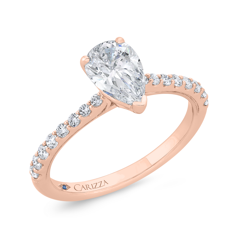 Cushion Cut Diamond Solitaire Plus Engagement Ring in 14K Rose Gold (Semi-Mount)