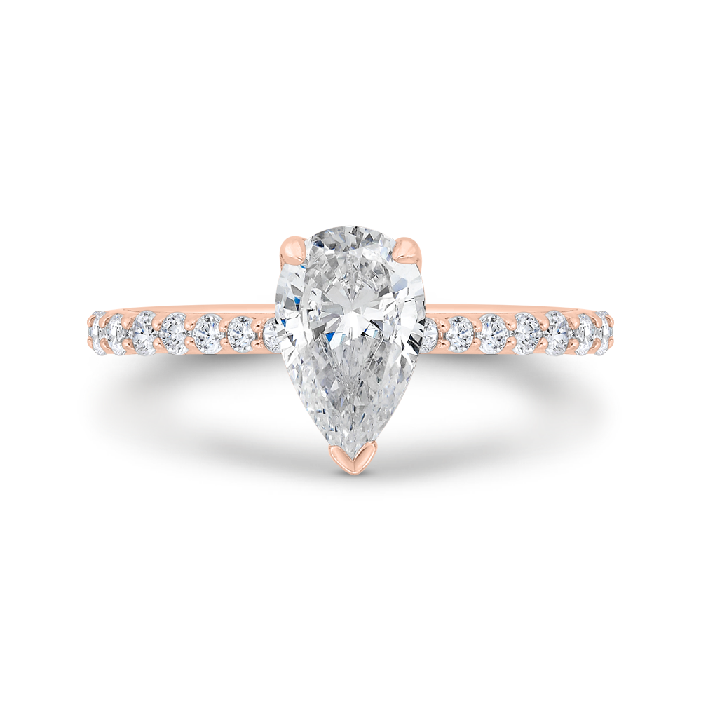 Cushion Cut Diamond Solitaire Plus Engagement Ring in 14K Rose Gold (Semi-Mount)