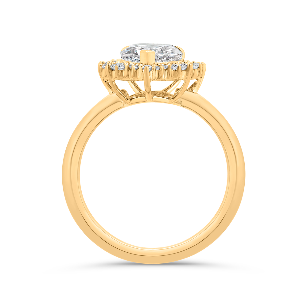 14K Yellow Gold Diamond Engagement Ring (Semi-Mount)