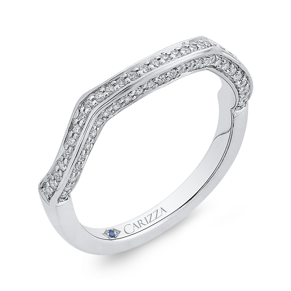 Round Diamond Half-Eternity Wedding Band in 14K White Gold