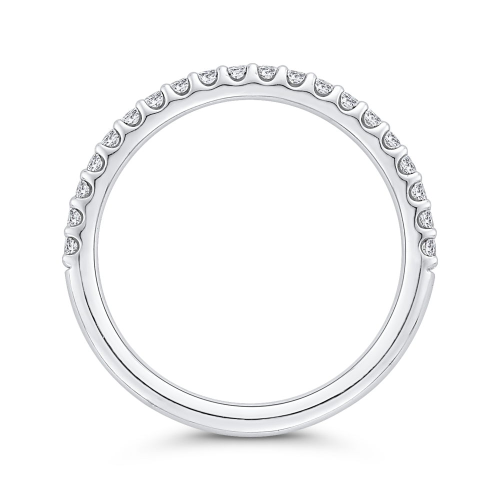 Half-Eternity Round Diamond Wedding Band in 14K White Gold
