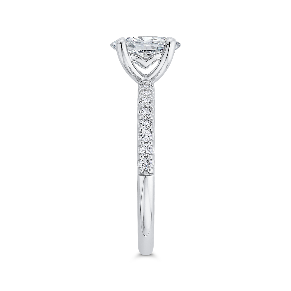 Oval Cut Diamond Engagement Ring in 14K White Gold (Semi-Mount)