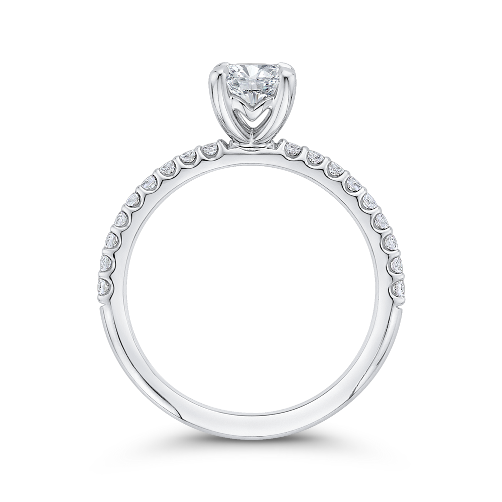 Oval Cut Diamond Engagement Ring in 14K White Gold (Semi-Mount)