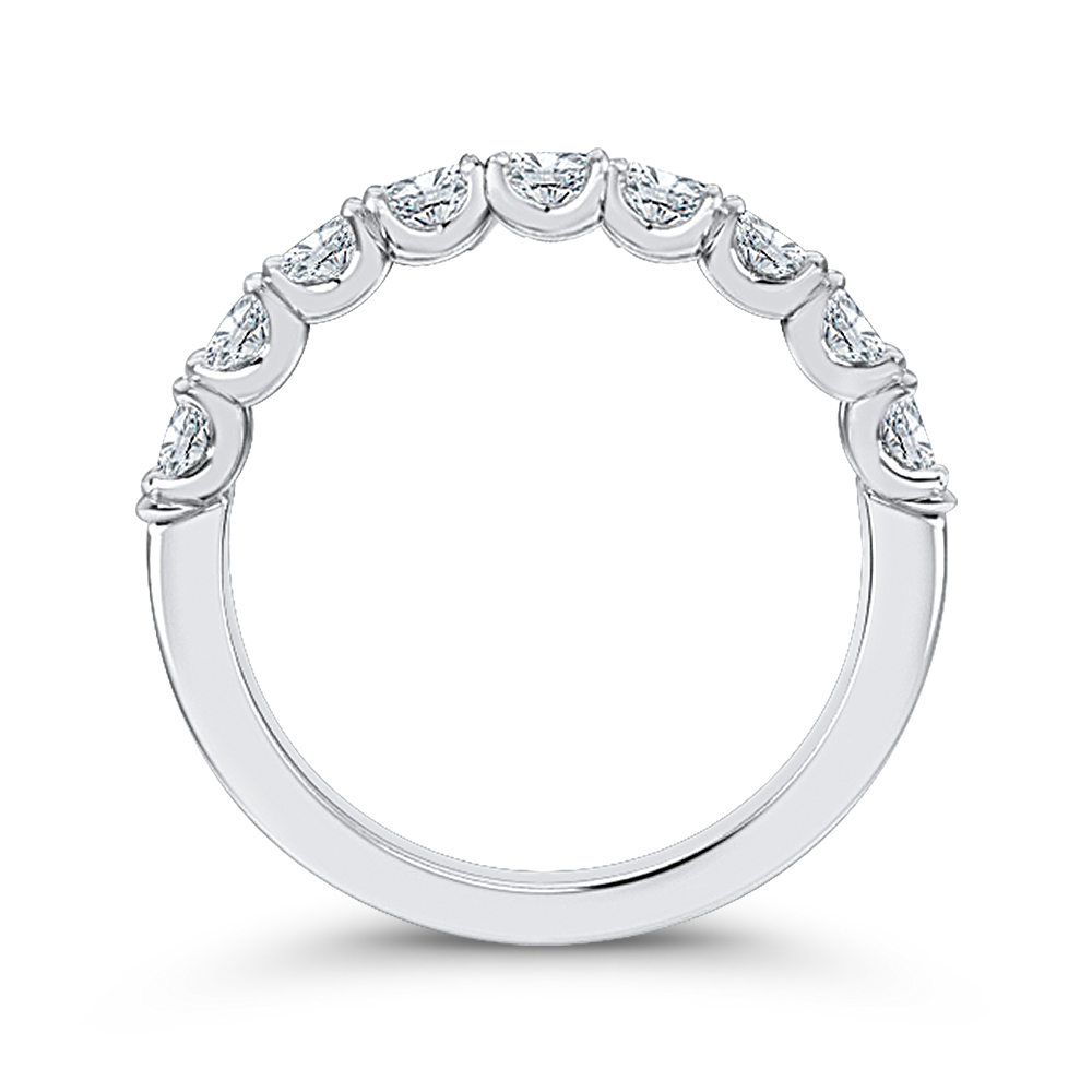 Oval Cut Diamond Half-Eternity Wedding Band in 14K White Gold