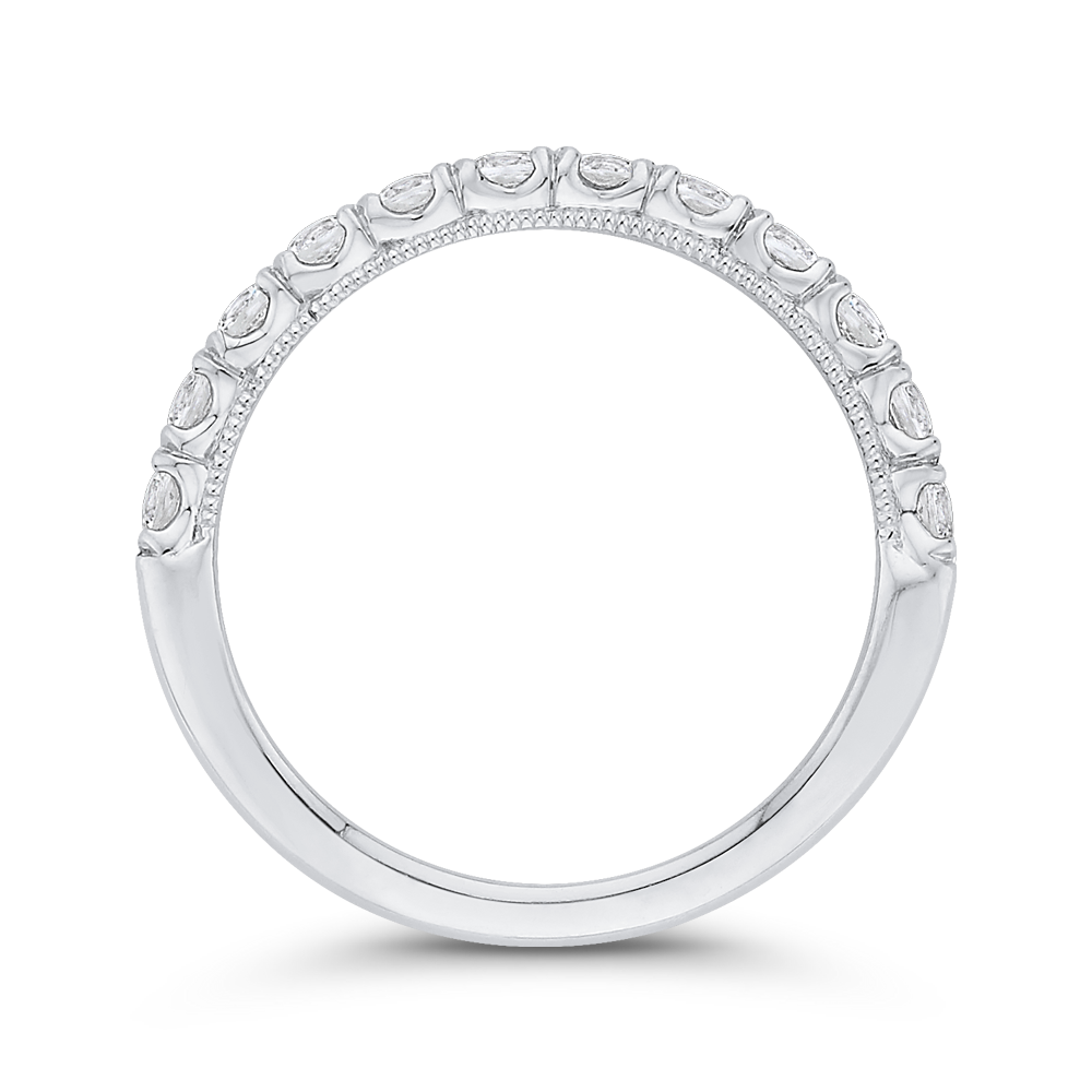 Half-Eternity Round Diamond Wedding Band in 14K White Gold
