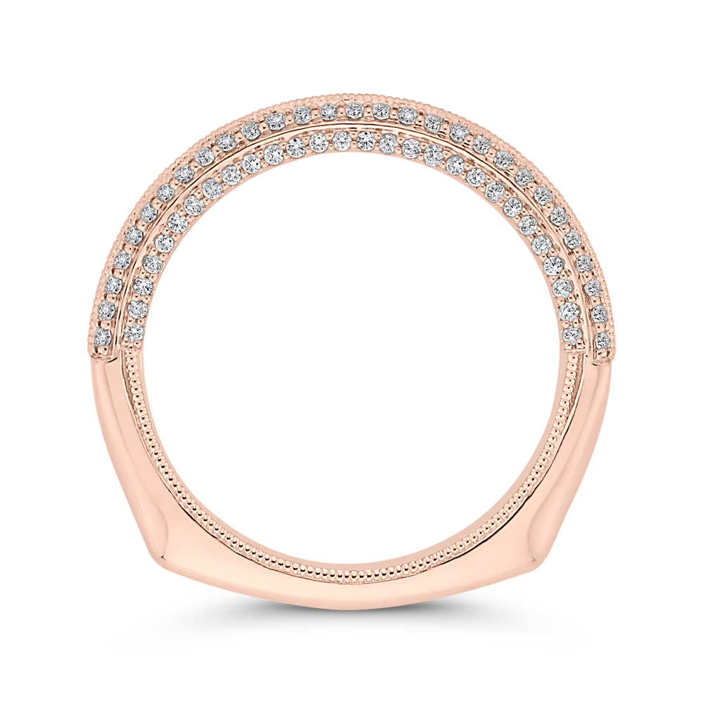 Round Diamond Half-Eternity Wedding Band in 14K Rose Gold