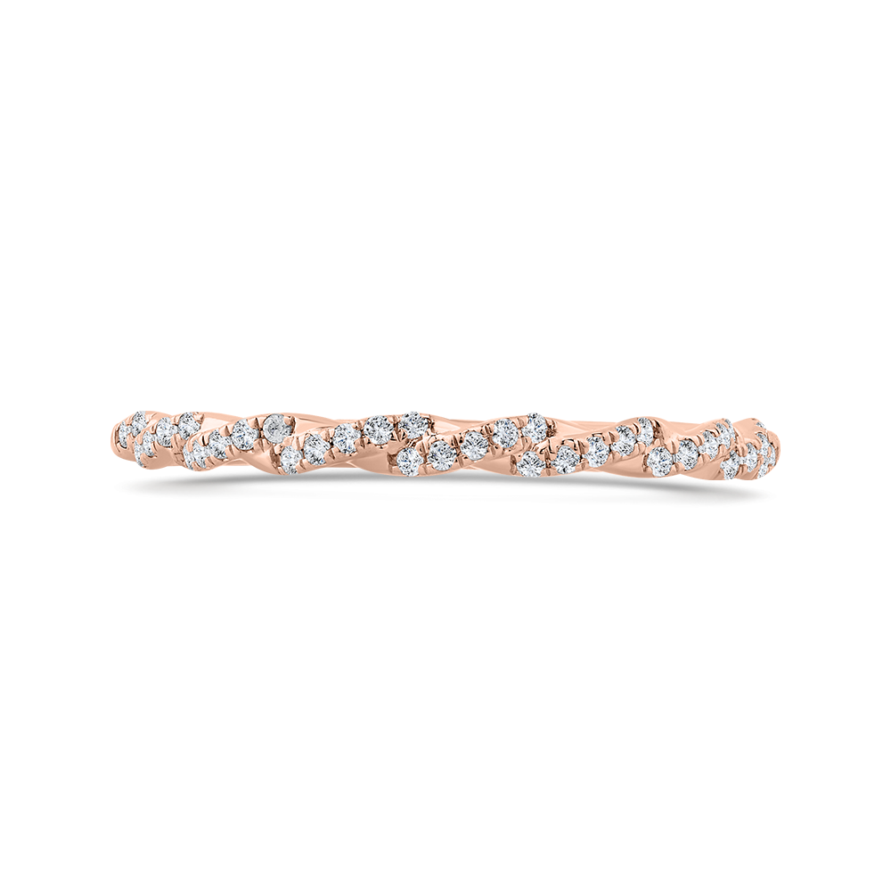 Diamond Wedding Band in 14K Rose Gold