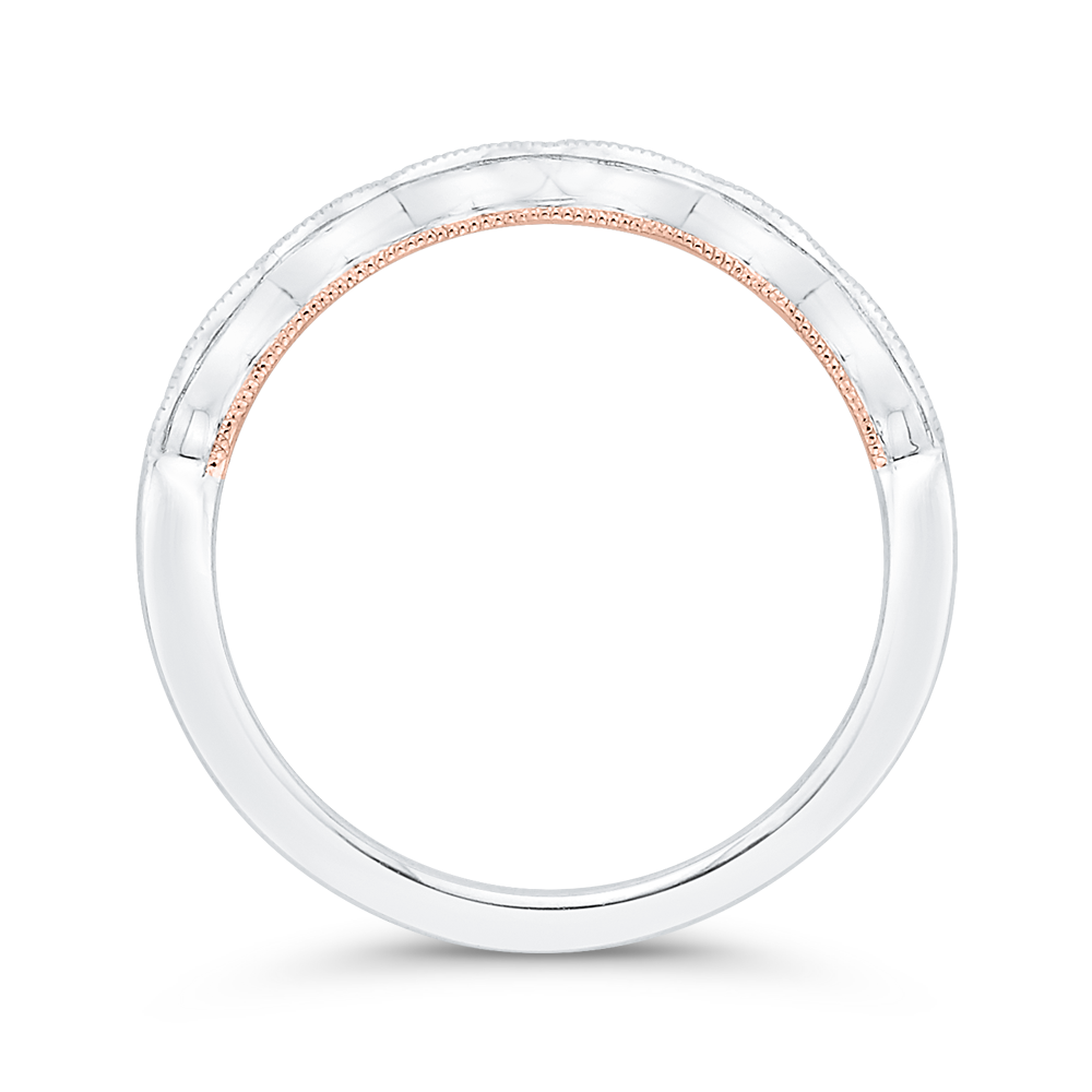 Diamond Wedding Band in 14K Two Tone Gold
