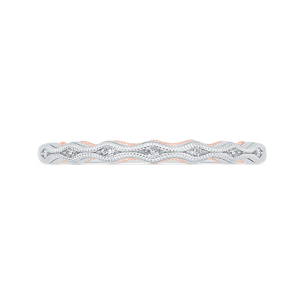Diamond Wedding Band in 14K Two Tone Gold