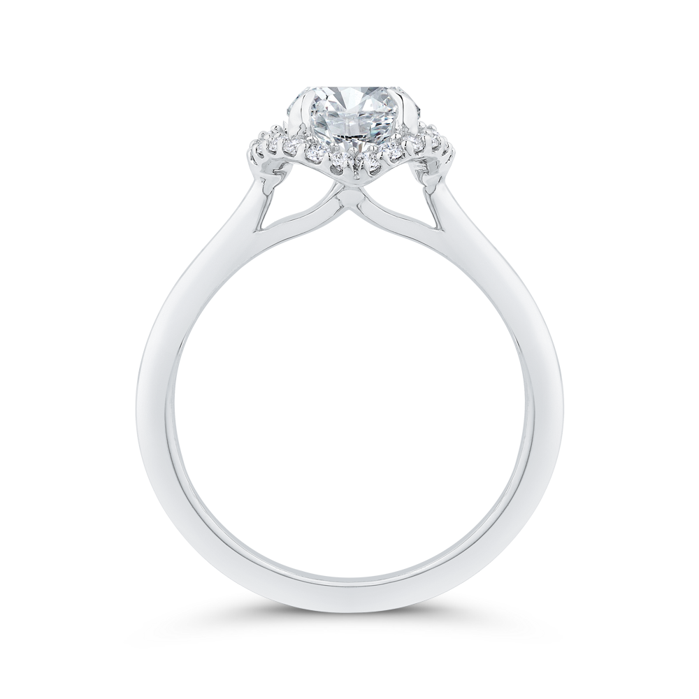 14K White Gold Oval Cut Diamond Engagement Ring (Semi-Mount)